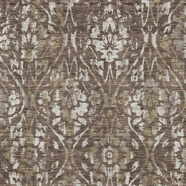 Homeroots 3' Artichoke Green Floral Washable Area Rug For Indoor & Outdoor Use - Stain Resistant Design 5' X 8' Polyester 590866