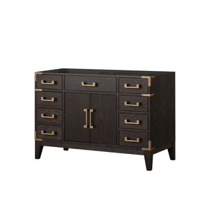 English Elm Brown Oak Single-Sink Vanity With Soft-Close Drawers, Elegant Storage & Easy Installation - 48” W X 22” D B2731P259800
