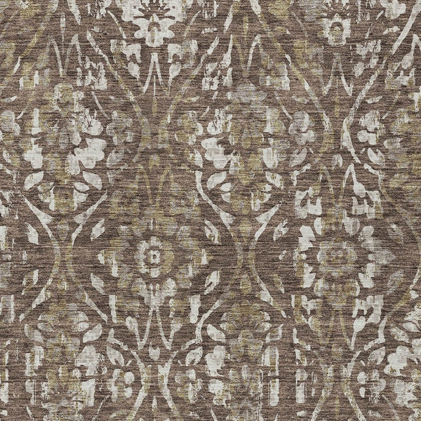 Homeroots 3' Artichoke Green Floral Washable Area Rug For Indoor & Outdoor Use - Stain Resistant Design 9' X 12' Polyester 590869