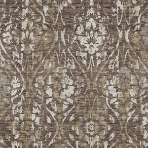 Homeroots 3' Artichoke Green Floral Washable Area Rug For Indoor & Outdoor Use - Stain Resistant Design 10' X 14' Polyester 590870