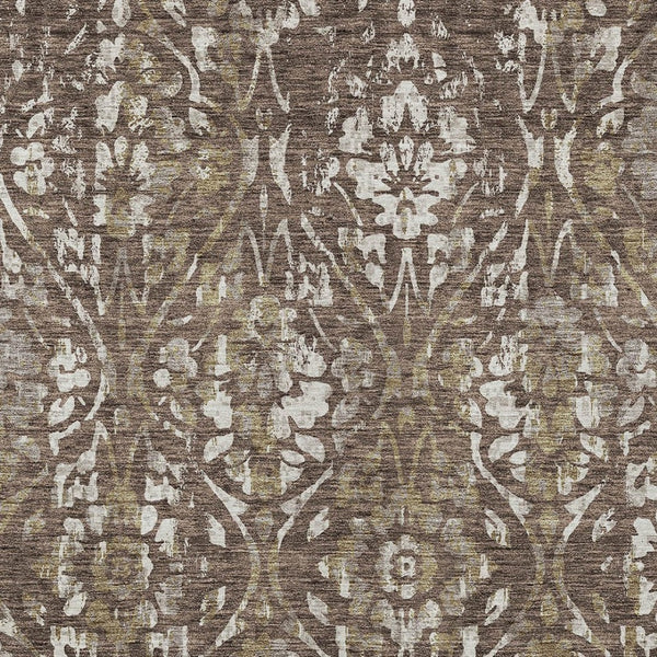 Homeroots 3' Artichoke Green Floral Washable Area Rug For Indoor & Outdoor Use - Stain Resistant Design 10' X 14' Polyester 590870