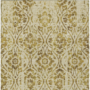 Homeroots 3' Artichoke Green Floral Washable Area Rug For Indoor & Outdoor Use - Stain Resistant Design 8' X 10' Polyester 590880