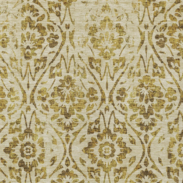 Homeroots 3' Artichoke Green Floral Washable Area Rug For Indoor & Outdoor Use - Stain Resistant Design 8' X 10' Polyester 590880