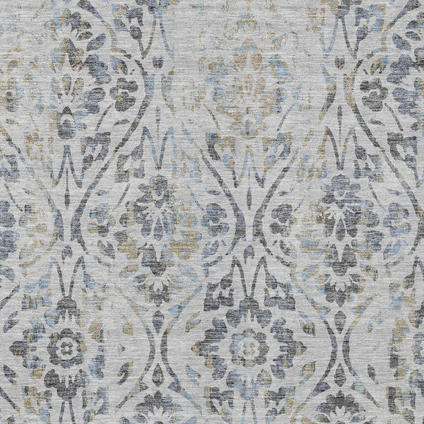 Homeroots 3' Artichoke Green Floral Washable Area Rug For Indoor & Outdoor Use - Stain Resistant Design 3' X 5' Polyester 590883