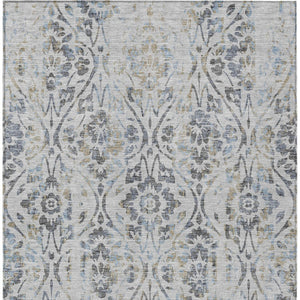 Homeroots 3' Artichoke Green Floral Washable Area Rug For Indoor & Outdoor Use - Stain Resistant Design 8' X 10' Polyester 590886