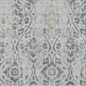 Homeroots 3' Artichoke Green Floral Washable Area Rug For Indoor & Outdoor Use - Stain Resistant Design 8' X 10' Polyester 590886