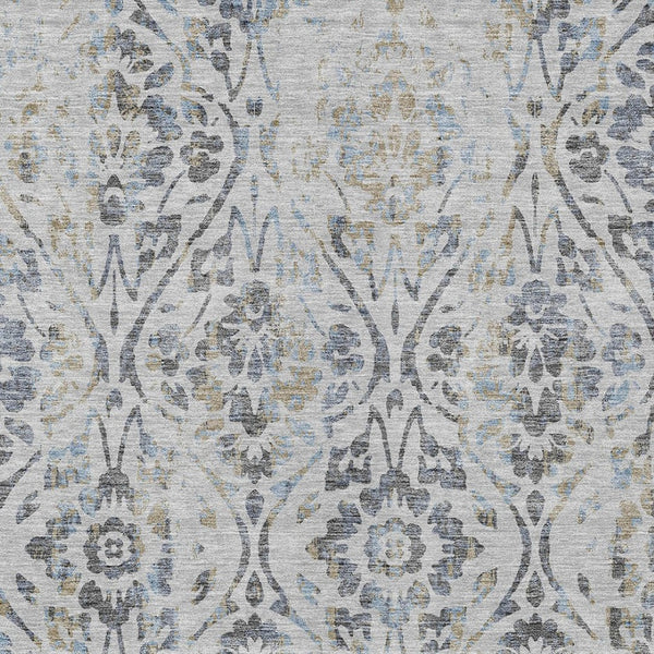 Homeroots 3' Artichoke Green Floral Washable Area Rug For Indoor & Outdoor Use - Stain Resistant Design 8' X 10' Polyester 590886