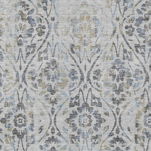 Homeroots 3' Artichoke Green Floral Washable Area Rug For Indoor & Outdoor Use - Stain Resistant Design 9' X 12' Polyester 590887