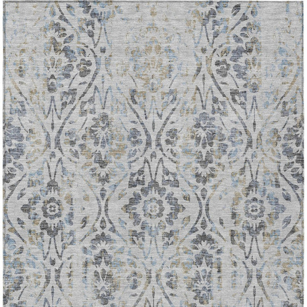 Homeroots 3' Artichoke Green Floral Washable Area Rug For Indoor & Outdoor Use - Stain Resistant Design 10' X 14' Polyester 590888