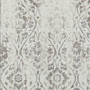 Homeroots 3' Artichoke Green Floral Washable Area Rug For Indoor & Outdoor Use - Stain Resistant Design 8' X 10' Polyester 590892