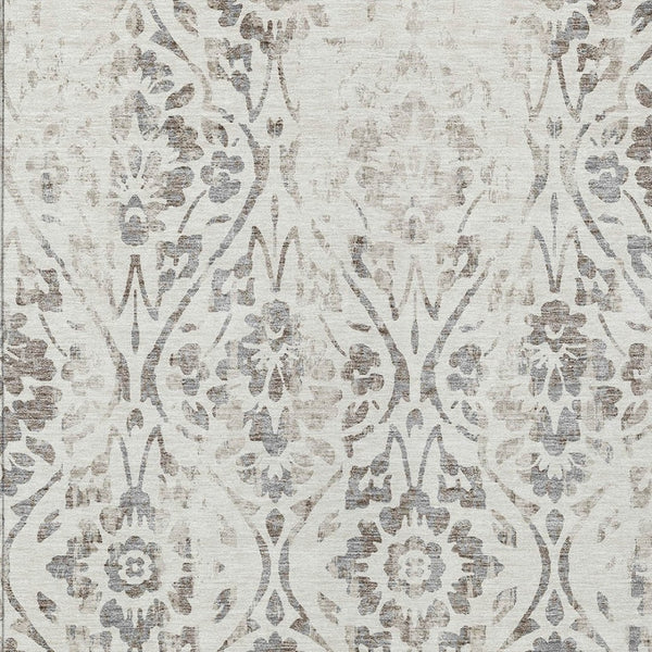 Homeroots 3' Artichoke Green Floral Washable Area Rug For Indoor & Outdoor Use - Stain Resistant Design 8' X 10' Polyester 590892