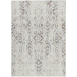 Homeroots 3' Artichoke Green Floral Washable Area Rug For Indoor & Outdoor Use - Stain Resistant Design 9' X 12' Polyester 590893