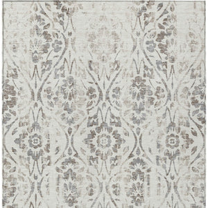 Homeroots 3' Artichoke Green Floral Washable Area Rug For Indoor & Outdoor Use - Stain Resistant Design 10' X 14' Polyester 590894