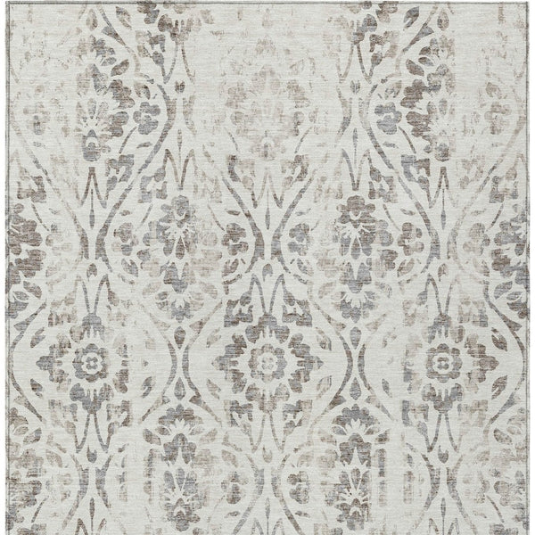 Homeroots 3' Artichoke Green Floral Washable Area Rug For Indoor & Outdoor Use - Stain Resistant Design 10' X 14' Polyester 590894