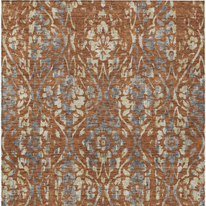 Homeroots 3' Artichoke Green Floral Washable Area Rug For Indoor & Outdoor Use - Stain Resistant Design 3' X 5' Polyester 590895