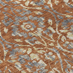 Homeroots 3' Artichoke Green Floral Washable Area Rug For Indoor & Outdoor Use - Stain Resistant Design 3' X 5' Polyester 590895