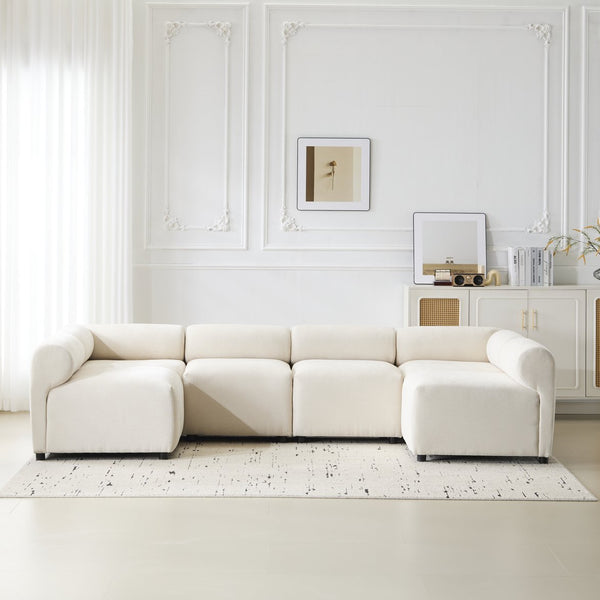 English Elm Christopher Knight Home® - Evelyn 114 In. Modular Sectional Sofa - Customizable 6-Piece Chenille Couch For Modern Living Spaces N773IS00025B