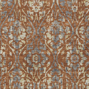 Homeroots 3' Artichoke Green Floral Washable Area Rug For Indoor & Outdoor Use - Stain Resistant Design 10' X 14' Polyester 590900