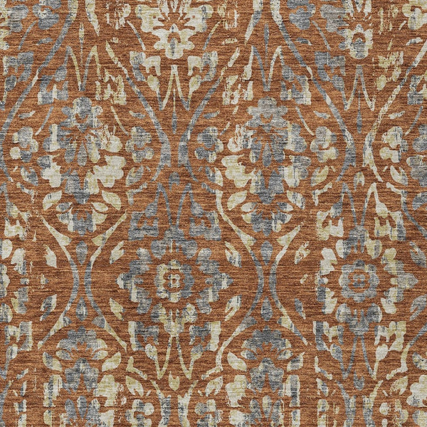 Homeroots 3' Artichoke Green Floral Washable Area Rug For Indoor & Outdoor Use - Stain Resistant Design 10' X 14' Polyester 590900