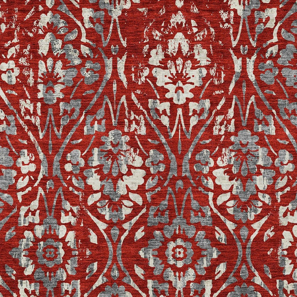 Homeroots 3' Artichoke Green Floral Washable Area Rug For Indoor & Outdoor Use - Stain Resistant Design 9' X 12' Polyester 590905