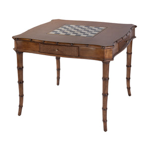 Butler Specialty Butler Osman 36" Square Wood Game Table – Elegant Chess & Checker Set With Storage Drawers Light Brown Gmelina Wood,Mdf,Maple And Oak Veneer,Stone Inset,Open Cane,Brass Knob 5909070-butler