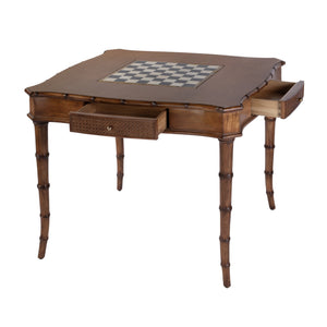Butler Specialty Butler Osman 36" Square Wood Game Table – Elegant Chess & Checker Set With Storage Drawers Light Brown Gmelina Wood,Mdf,Maple And Oak Veneer,Stone Inset,Open Cane,Brass Knob 5909070-butler