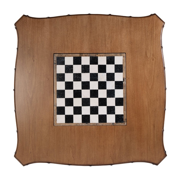 Butler Specialty Butler Osman 36" Square Wood Game Table – Elegant Chess & Checker Set With Storage Drawers Light Brown Gmelina Wood,Mdf,Maple And Oak Veneer,Stone Inset,Open Cane,Brass Knob 5909070-butler
