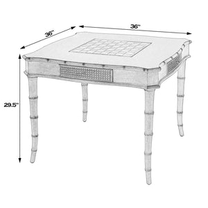 Butler Specialty Butler Osman 36" Square Wood Game Table – Elegant Chess & Checker Set With Storage Drawers Light Brown Gmelina Wood,Mdf,Maple And Oak Veneer,Stone Inset,Open Cane,Brass Knob 5909070-butler