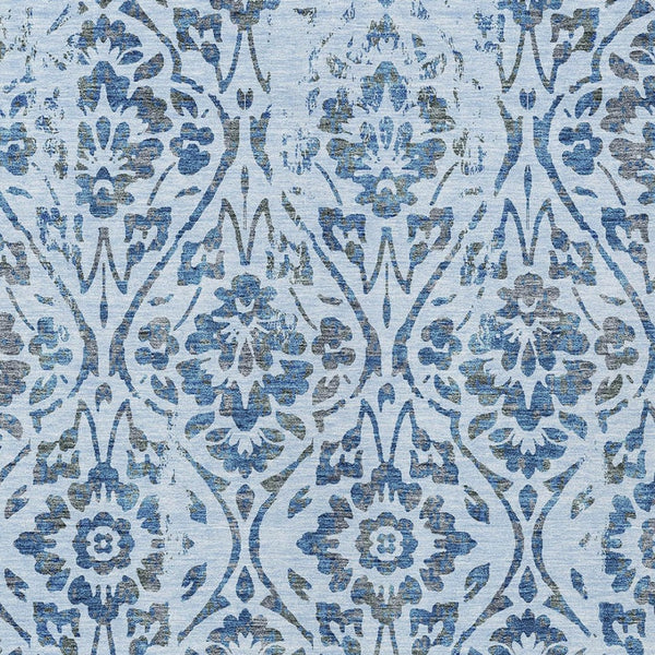 Homeroots 3' Artichoke Green Floral Washable Area Rug For Indoor & Outdoor Use - Stain Resistant Design 5' X 8' Polyester 590908