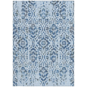 Homeroots 3' Artichoke Green Floral Washable Area Rug For Indoor & Outdoor Use - Stain Resistant Design 8' X 10' Polyester 590910