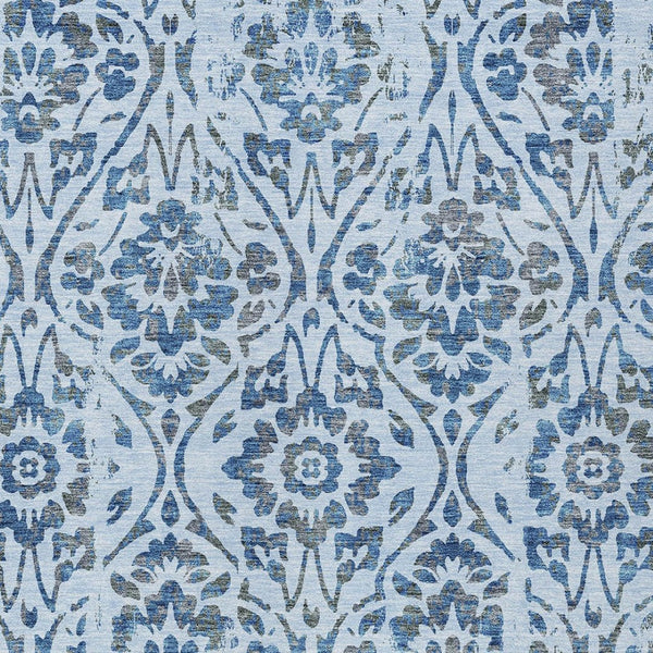 Homeroots 3' Artichoke Green Floral Washable Area Rug For Indoor & Outdoor Use - Stain Resistant Design 8' X 10' Polyester 590910