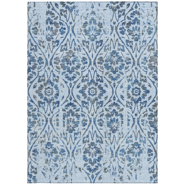 Homeroots 3' Artichoke Green Floral Washable Area Rug For Indoor & Outdoor Use - Stain Resistant Design 10' X 14' Polyester 590912