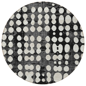 Homeroots 3' Artichoke Green Abstract Washable Area Rug – Stylish Indoor/Outdoor Décor For High Traffic Areas 8' Round Polyester 590927