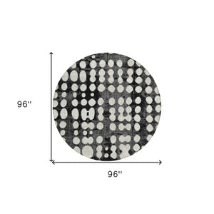 Homeroots 3' Artichoke Green Abstract Washable Area Rug – Stylish Indoor/Outdoor Décor For High Traffic Areas 8' Round Polyester 590927