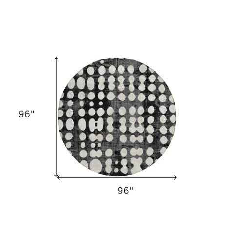 Homeroots 3' Artichoke Green Abstract Washable Area Rug – Stylish Indoor/Outdoor Décor For High Traffic Areas 8' Round Polyester 590927