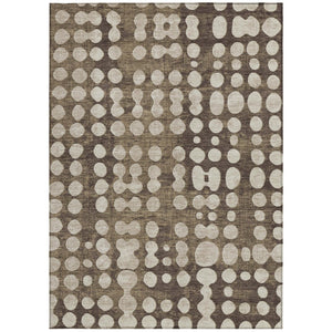 Homeroots 3' Artichoke Green Abstract Washable Area Rug – Stylish Indoor/Outdoor Décor For High Traffic Areas 5' X 8' Polyester 590932