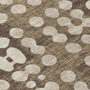 Homeroots 3' Artichoke Green Abstract Washable Area Rug – Stylish Indoor/Outdoor Décor For High Traffic Areas 8' Round Polyester 590933