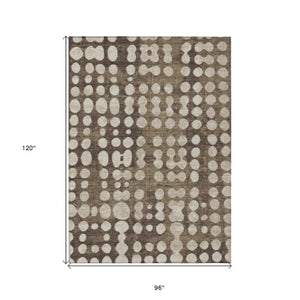 Homeroots 3' Artichoke Green Abstract Washable Area Rug – Stylish Indoor/Outdoor Décor For High Traffic Areas 8' X 10' Polyester 590934