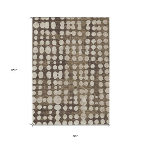 Homeroots 3' Artichoke Green Abstract Washable Area Rug – Stylish Indoor/Outdoor Décor For High Traffic Areas 8' X 10' Polyester 590934