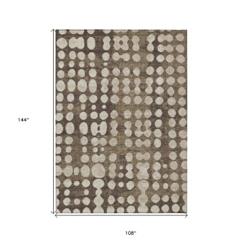 Homeroots 3' Artichoke Green Abstract Washable Area Rug – Stylish Indoor/Outdoor Décor For High Traffic Areas 9' X 12' Polyester 590935