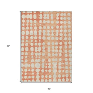 Homeroots 3' Artichoke Green Abstract Washable Area Rug – Stylish Indoor/Outdoor Décor For High Traffic Areas 3' X 5' Polyester 590937