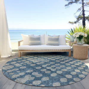 Homeroots 3' Artichoke Green Abstract Washable Area Rug – Stylish Indoor/Outdoor Décor For High Traffic Areas 8' Round Polyester 590945