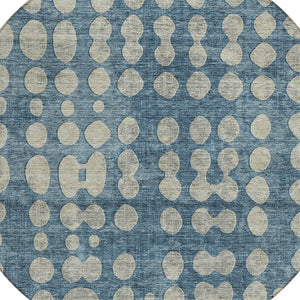 Homeroots 3' Artichoke Green Abstract Washable Area Rug – Stylish Indoor/Outdoor Décor For High Traffic Areas 8' Round Polyester 590945