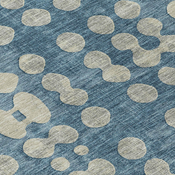 Homeroots 3' Artichoke Green Abstract Washable Area Rug – Stylish Indoor/Outdoor Décor For High Traffic Areas 8' Round Polyester 590945