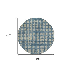 Homeroots 3' Artichoke Green Abstract Washable Area Rug – Stylish Indoor/Outdoor Décor For High Traffic Areas 8' Round Polyester 590945