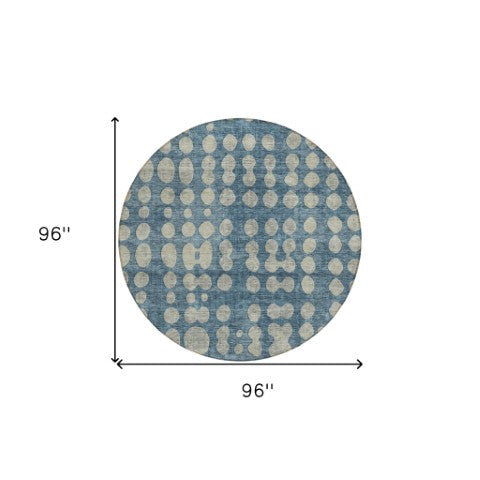 Homeroots 3' Artichoke Green Abstract Washable Area Rug – Stylish Indoor/Outdoor Décor For High Traffic Areas 8' Round Polyester 590945