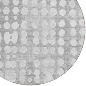 Homeroots 3' Artichoke Green Abstract Washable Area Rug – Stylish Indoor/Outdoor Décor For High Traffic Areas 8' Round Polyester 590951