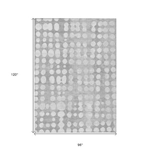 Homeroots 3' Artichoke Green Abstract Washable Area Rug – Stylish Indoor/Outdoor Décor For High Traffic Areas 8' X 10' Polyester 590952