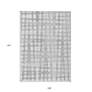 Homeroots 3' Artichoke Green Abstract Washable Area Rug – Stylish Indoor/Outdoor Décor For High Traffic Areas 9' X 12' Polyester 590953