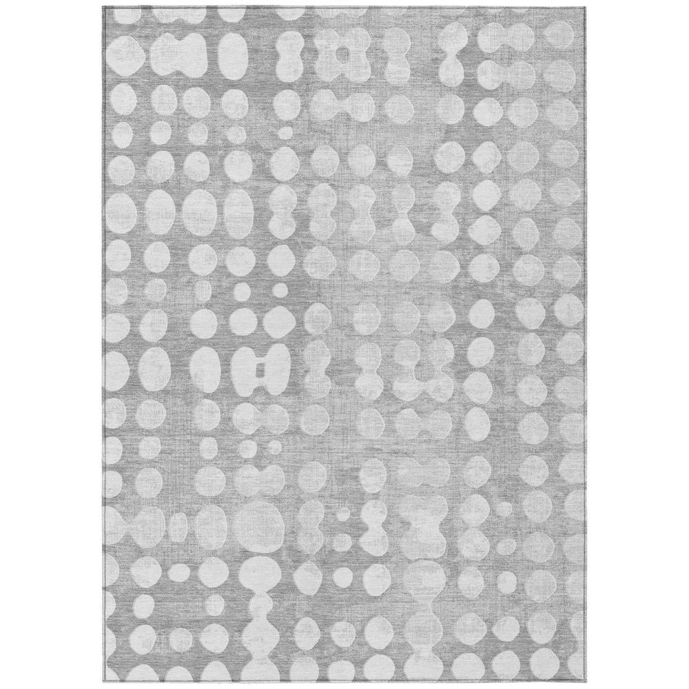 HomeRoots 9' Abstract Gray and Ivory Washable Rug – Stylish, Durable Indoor/Outdoor Design for Any Space 9' X 12' 590953